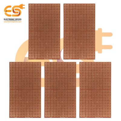 15cm x 8.5cm Copper Clad Single Side 1mm Pitch General Purpose Printed Circuit (PCB) Pack of 5